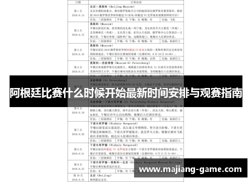 阿根廷比赛什么时候开始最新时间安排与观赛指南 阿根廷比赛什么时候开始最新时间安排与观赛指南